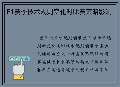 F1赛季技术规则变化对比赛策略影响